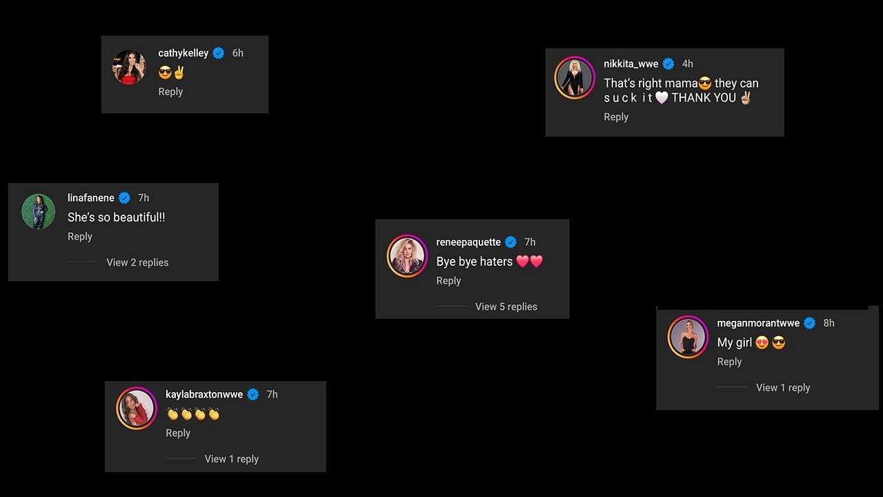 Stars react to Maxxine's post (via Maxxine's Instagram)